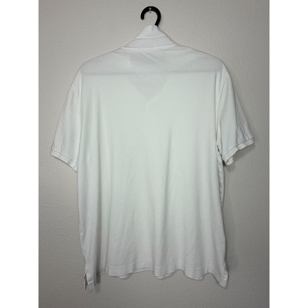 Polo Ralph Lauren Mens Large Classic Fit Short Sleeve Polo Shirt White Cotton - Picture 5 of 9